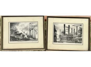 Alan Jay Gaines, Pencil Signed Etchings, Ships (CTF20)