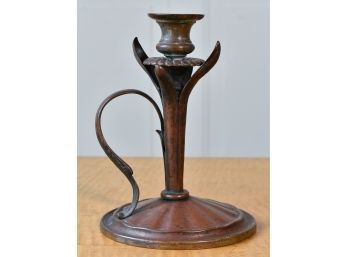Art Nouveau Style Brass Candlestick, Flower Form (CTF10)
