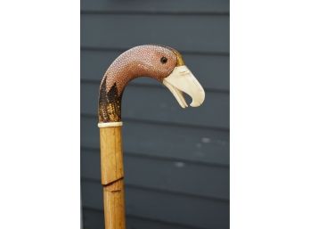 Antique Cane With Shagreen Duck Head Handle