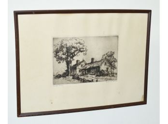Fredrick Robbins Etching “Time For Chores”