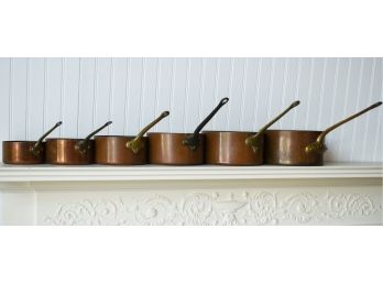 Graduated Set Of Copper Cookware