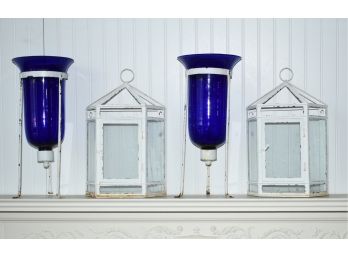 Iron And Glass Candle Holders & Sconces