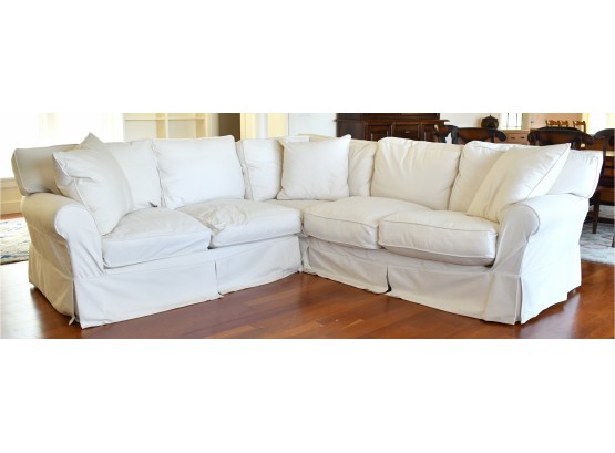 Restoration Hardware White Sectional Sofa (CTF80)