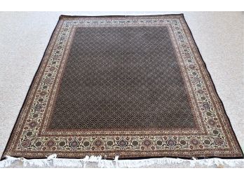 Finely Woven Signed Persian Silk And Wool Oriental Area Rug (CTF20)