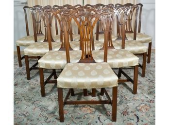 Set Of Ten Mahogany Chippendale Style Dining Chairs (CTF40)