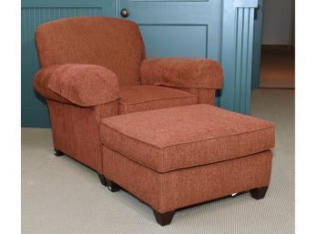 Crate & Barrel Club Chair And Ottoman (cTF30)