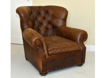 Restoration Hardware Tufted Leather Club Chair (CTF30)