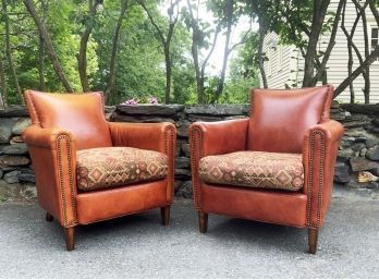 Pr. Of Bradenton & Young Leather Club Chairs (CTF50)
