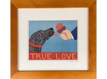 Stephen Huneck Woodblock Print, True Love (CTF10)