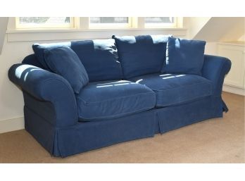 Harris Scott Fine Furniture Blue Upholstered Sofa, 1 Of 2(CTF50)