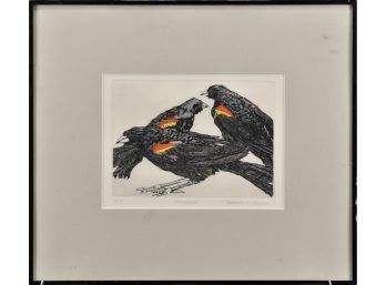 Limited Edition Deborah Haylor Etching, Blackbirds (CTF10)