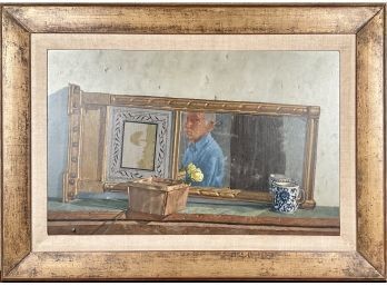 John Semple Oil On Board, Self Portrait In An Antique Mirror (CTF10)
