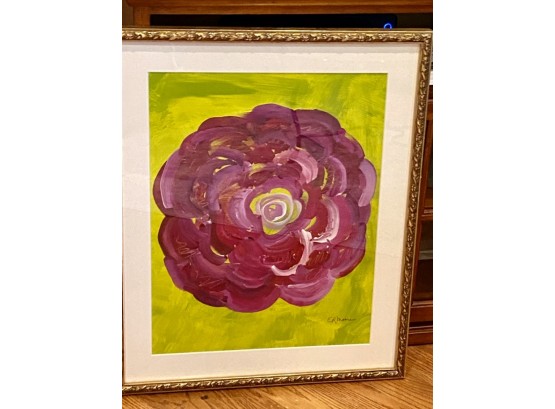 Elizabeth Moore Acrylic On Paper, Purple Rose (CTF10)