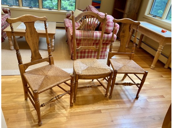 Three Antique Style Maple Chairs (CTF20)
