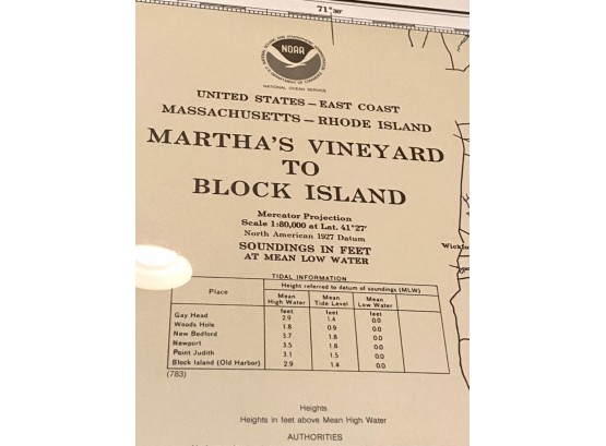 Martha's Vineyard To Block Island Map (CTF20)