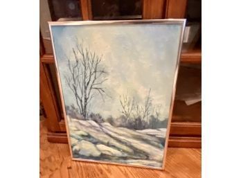 Gwen Fuller Oil On Canvas, Winterscape  (CTF10)