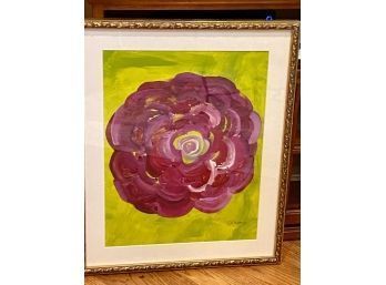 Elizabeth Moore Acrylic On Paper, Purple Rose (CTF10)