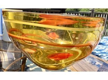 Large Decorative Italian Glass Bowl (CTF20)