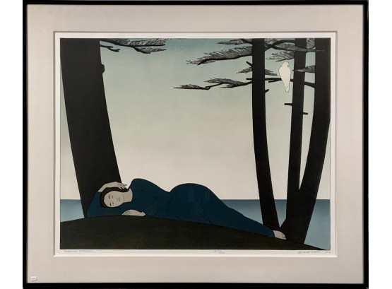 Large Will Barnet Color Lithograph, Reclining Woman (CTF10)