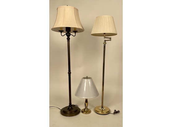 Three Brass And Metal Lamps (CTF10)