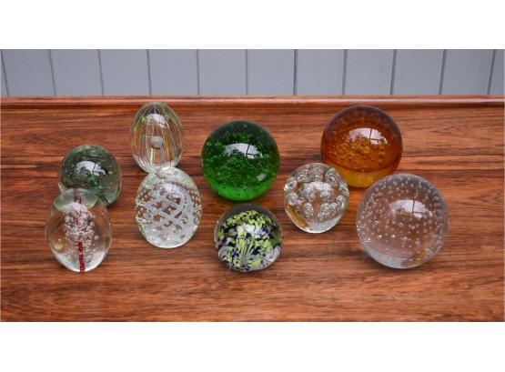 Vintage Paper Weights, Controlled Bubbles, 9pcs (cTF20)