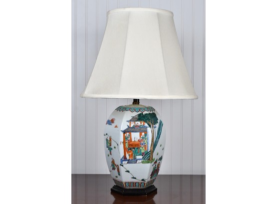 Famille Rose Chinese Porcelain Table Lamp (CTF20)