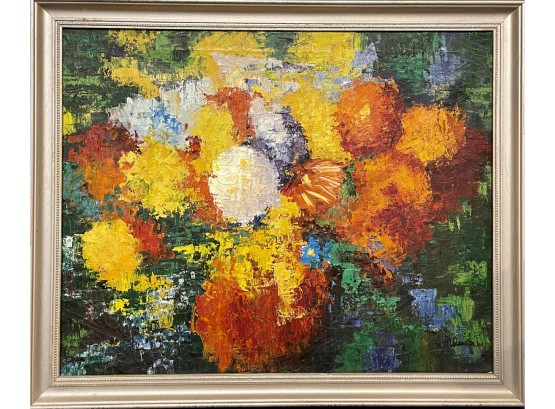 Abstract Oil On Canvas, Floral (CTF10)