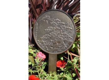 Vintage Bronze Asian Hand Mirror (CTF10)