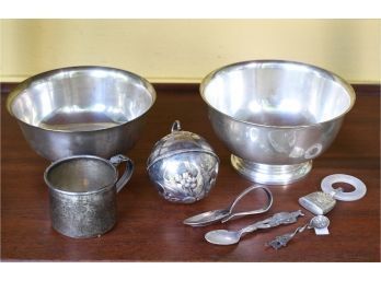 Assorted Lot Of Sterling And Silver Plate, 8pcs (CTF20)