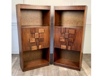 Pair Of Lane Furniture Brutalist Teak Cabinets  (CTF30)