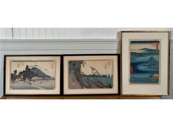 Three Japanese Woodblock Prints, Hiroshige (CTF10)