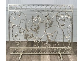 Large Size Silvered Iron Fire Screen (CTF30)