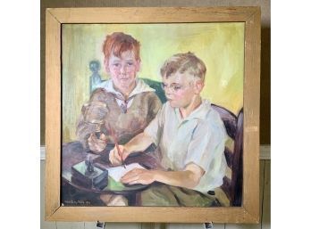 Rachel Bulley Trump Oil On Canvas, Two Boys (CTF10)