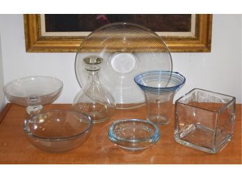 Assorted Glass Lot By Blenko, Orrefors And Others, 7pcs (cTF20)