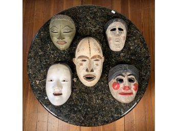 Five Painted Wooden Masks, 1 Of 2  (CTF10)