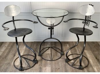 Iron Figural Bistro Table And Chairs (CTF30)