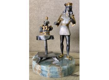 Onyx And Metal Sculpture Of Sculptor Cellini, Giuseppe Vaseri  (CTF10)