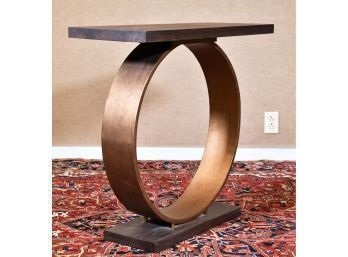 Mid-Century Copper And Wood Console Table (CTF10)