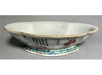 Late 19th C. Chinese Ceramic Lozenge Dish (cTF20)