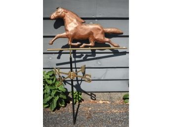 Contemporary Copper Running Horse Weathervane With Directionals (CTF20)