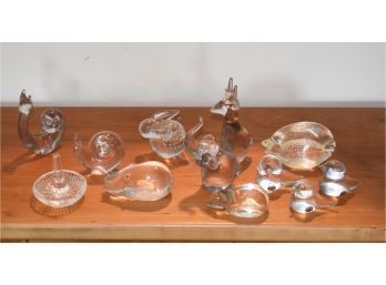 Assorted Glass Animal Figurines, 12pcs (cTF30)