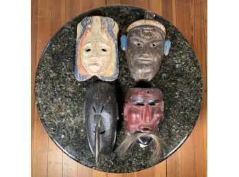 Four Painted Wooden Masks, 2 Of 2  (CTF10)
