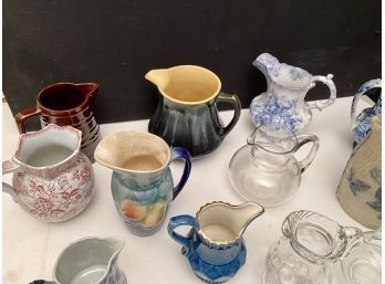 Staffordshire And Other Pouring Pitchers, 12pcs (CTF20)