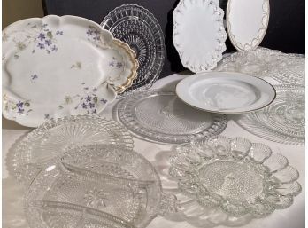 Glass And China Serving Trays And Platters, 12pcs.  (CTF20)