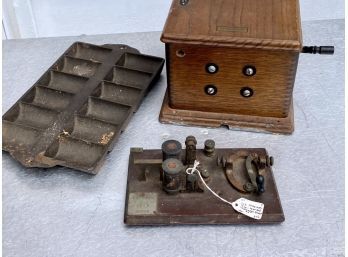 Antique Telephone, Telegraph And Gem Pan (CTF10)