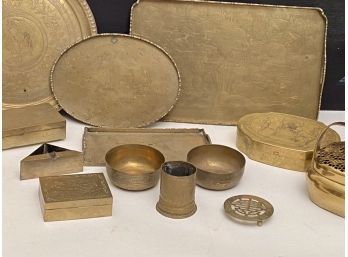 Brass Trays And Boxes, 8pcs (CTF20)