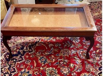 Antique Mahogany Glass Top Table (CTF30)