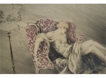 Louis Icart Print, Reclining Woman (CTF10)