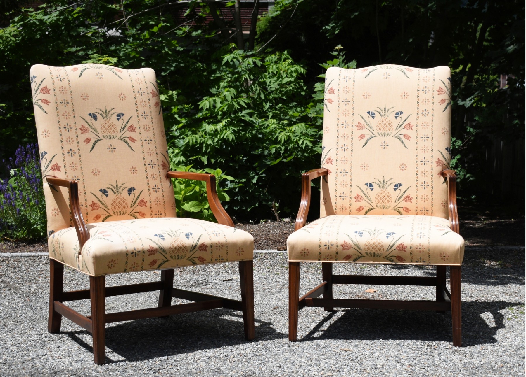 Lot - A Federal upholstered mahogany lolling chair, Massachusetts
