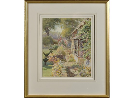 Charles E. Flower Watercolor, Kings Manor Garden (CTF10)